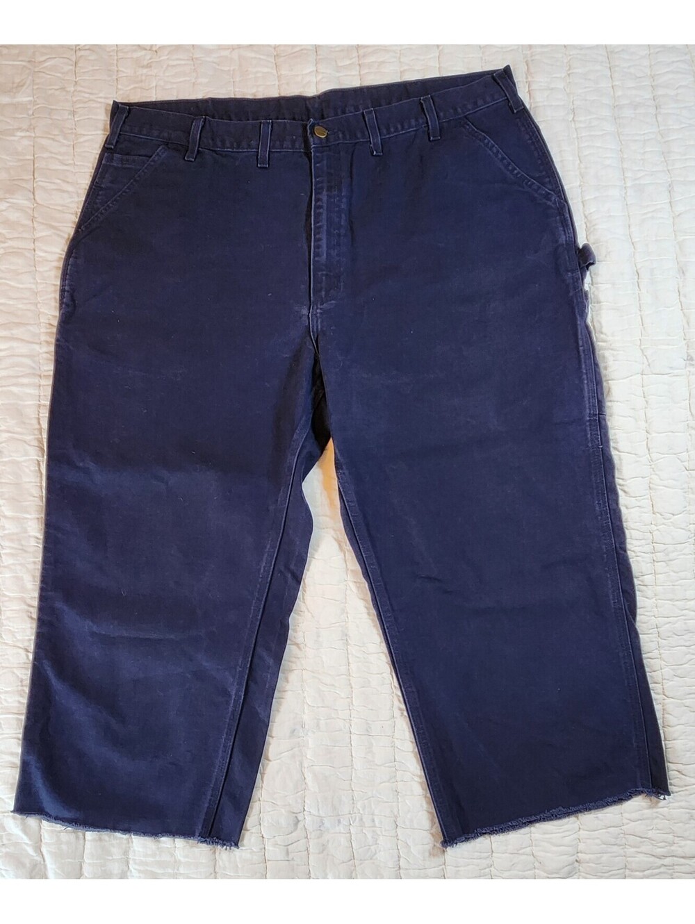 Vintage USA Carhartt B11 MDT Midnight Navy Carpenter Pants NWOT Cropped 44x24